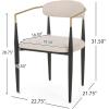 Christopher Knight Home Gertru Dining Chairs Set of 2, Stylish Upholstered Dining Room Chairs, Fabric Kitchen Chair with Gold Black Accent Iron Frame, Elegant Toothpick Design, Beige