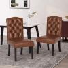 Christopher Knight Home Harriet Dining Chair Sets, Dark Brown(Cognac Brown + Dark Brown)