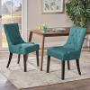 Christopher Knight Home Hayden Fabric Dining Chairs, 2-Pcs Set, Dark Teal(Dark Teal + Dark Brown)