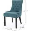 Christopher Knight Home Hayden Fabric Dining Chairs, 2-Pcs Set, Dark Teal(Dark Teal + Dark Brown)