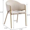 Christopher Knight Home Hillmon Velvet Upholstered Dining Chairs Set of 2, Iron Frame Dining Room Chair with Curved Backrest, Metal Kitchen Side Chair, Modern Living Room Accent Seat, Emerald+Gold(Light Camel)