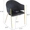 Christopher Knight Home Hillmon Velvet Upholstered Dining Chairs Set of 2, Iron Frame Dining Room Chair with Curved Backrest, Metal Kitchen Side Chair, Modern Living Room Accent Seat, Emerald+Gold(Black+gold)
