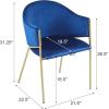 Christopher Knight Home Hillmon Velvet Upholstered Dining Chairs Set of 2, Iron Frame Dining Room Chair with Curved Backrest, Metal Kitchen Side Chair, Modern Living Room Accent Seat, Emerald+Gold(Navy Blue+gold)
