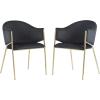 Christopher Knight Home Hillmon Velvet Upholstered Dining Chairs Set of 2, Iron Frame Dining Room Chair with Curved Backrest, Metal Kitchen Side Chair, Modern Living Room Accent Seat, Emerald+Gold(Black+gold)