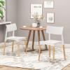 Christopher Knight Home Isabel Modern Dining Chair with Beech Wood Legs (Set of 2), White and Natural