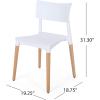 Christopher Knight Home Isabel Modern Dining Chair with Beech Wood Legs (Set of 2), White and Natural