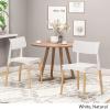 Christopher Knight Home Isabel Modern Dining Chair with Beech Wood Legs (Set of 2), White and Natural