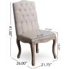 Christopher Knight Home Jolie Tufted Fabric Weathered Hardwood Dining Chairs, 2-Pcs Set, Beige(Beige)