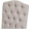Christopher Knight Home Jolie Tufted Fabric Weathered Hardwood Dining Chairs, 2-Pcs Set, Beige(Beige)
