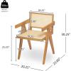 Christopher Knight Home Loftia Dining Chairs Set of 2, Rubberwood Dining Chair, Breathable Rattan Seat and Backrest, Wooden Legs Armchair for Dining Room Living Room Cafeteria, 300lbs 20.25″ Natural(Natural)