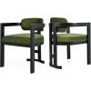 Christopher Knight Home Loftia Upholstery Seating Kitchen Chair, Curved Backrest Accent Dining Chair, Wood Frame Armchair, Dining Chairs Set of 2, Fabric Dining Chairs for Restaurant Cafeteria, Yellow(Green)