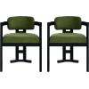 Christopher Knight Home Loftia Upholstery Seating Kitchen Chair, Curved Backrest Accent Dining Chair, Wood Frame Armchair, Dining Chairs Set of 2, Fabric Dining Chairs for Restaurant Cafeteria, Yellow(Green)