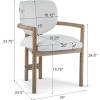 Christopher Knight Home Manila Dining Chairs Set of 2, Upholstered Armchair, Fabric Kitchen Chair, Curved Backrest Accent Chair, Rubberwood Frame, Dining Room Chair for Cafeteria Home, White+Nature(White+nature)