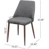 Christopher Knight Home Marlee Mid-Century Fabric Dining Chairs with Dark Walnut Wood Finished Legs, 2-Pcs Set, Light Grey