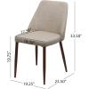 Christopher Knight Home Marlee Mid-Century Fabric Dining Chairs with Dark Walnut Wood Finished Legs, 2-Pcs Set, Wheat
