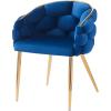 Christopher Knight Home Middlemist Barrel Accent Chair, Luxury Velvet Armchair, Modern Upholstered Chair with Gold Legs, Knitting Process for Living Room Home Rest Home Office, Blue(Blue)