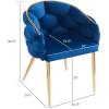 Christopher Knight Home Middlemist Barrel Accent Chair, Luxury Velvet Armchair, Modern Upholstered Chair with Gold Legs, Knitting Process for Living Room Home Rest Home Office, Blue(Blue)