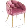 Christopher Knight Home Middlemist Barrel Accent Chair, Luxury Velvet Armchair, Modern Upholstered Chair with Gold Legs, Knitting Process for Living Room Home Rest Home Office, Blue(Pink(set of 2))