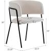 Christopher Knight Home Nest Dining Chairs Set of 2, Upholstered Kitchen Chair, Accent Dining Chair, Curved Backrest Armchair, Durable Metal Frame Dining Chair for Dining Room Kitchen Cafe, Yellow(Beige)