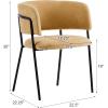 Christopher Knight Home Nest Dining Chairs Set of 2, Upholstered Kitchen Chair, Accent Dining Chair, Curved Backrest Armchair, Durable Metal Frame Dining Chair for Dining Room Kitchen Cafe, Yellow(Yellow)