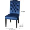 Christopher Knight Home Nickolai Traditional Crown Top Velvet Dining Chairs, 2-Pcs Set, Navy Blue / Dark Brown