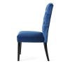 Christopher Knight Home Nickolai Traditional Crown Top Velvet Dining Chairs, 2-Pcs Set, Navy Blue / Dark Brown