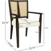 Christopher Knight Home Oliviel Dining Chair Set of 2, Upholstered Fabric Armchairs, Farmhouse Accent Dining Chairs, Comfy Seating Kitchen Side Chair Set, Wood Rattan Backrest, Light Ash+Beige(Dark Brown+beige)