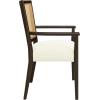 Christopher Knight Home Oliviel Dining Chair Set of 2, Upholstered Fabric Armchairs, Farmhouse Accent Dining Chairs, Comfy Seating Kitchen Side Chair Set, Wood Rattan Backrest, Light Ash+Beige(Dark Brown+beige)