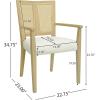 Christopher Knight Home Oliviel Dining Chair Set of 2, Upholstered Fabric Armchairs, Farmhouse Accent Dining Chairs, Comfy Seating Kitchen Side Chair Set, Wood Rattan Backrest, Light Ash+Beige(Light Ash+beige)
