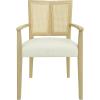 Christopher Knight Home Oliviel Dining Chair Set of 2, Upholstered Fabric Armchairs, Farmhouse Accent Dining Chairs, Comfy Seating Kitchen Side Chair Set, Wood Rattan Backrest, Light Ash+Beige(Light Ash+beige)