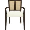 Christopher Knight Home Oliviel Dining Chair Set of 2, Upholstered Fabric Armchairs, Farmhouse Accent Dining Chairs, Comfy Seating Kitchen Side Chair Set, Wood Rattan Backrest, Light Ash+Beige(Dark Brown+beige)