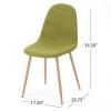 Christopher Knight Home Raina Mid-Century Modern Fabric Dining Chairs with Wood Finished Metal Legs, 2-Pcs Set, Muted Blue / Light Brown(Green / Light Brown)