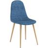 Christopher Knight Home Raina Mid-Century Modern Fabric Dining Chairs with Wood Finished Metal Legs, 2-Pcs Set, Muted Blue / Light Brown(Muted Blue / Light Brown)