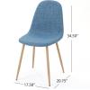 Christopher Knight Home Raina Mid-Century Modern Fabric Dining Chairs with Wood Finished Metal Legs, 2-Pcs Set, Muted Blue / Light Brown(Muted Blue / Light Brown)