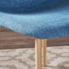 Christopher Knight Home Raina Mid-Century Modern Fabric Dining Chairs with Wood Finished Metal Legs, 2-Pcs Set, Muted Blue / Light Brown(Muted Blue / Light Brown)