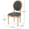 Christopher Knight Home Reed Upholstered Farmhouse Dining Chairs, (Set of 2), Dark Gray + Black Checkerboard + Natural