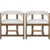 Christopher Knight Home Set of 2 Arley Modern Fabric Upholstered Dining Armchair, Sturdy Wooden Kitchen Side Chair with Ergonomic Backrest and Footrest, Soft Padded Barrel Accent Chair, Beige+Walnut(Beige+walnut)