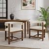Christopher Knight Home Set of 2 Arley Modern Fabric Upholstered Dining Armchair, Sturdy Wooden Kitchen Side Chair with Ergonomic Backrest and Footrest, Soft Padded Barrel Accent Chair, Beige+Walnut(Beige+walnut)