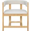 Christopher Knight Home Set of 2 Arley Modern Fabric Upholstered Dining Armchair, Sturdy Wooden Kitchen Side Chair with Ergonomic Backrest and Footrest, Soft Padded Barrel Accent Chair, Beige+Walnut(Beige+natural)