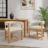 Christopher Knight Home Set of 2 Arley Modern Fabric Upholstered Dining Armchair, Sturdy Wooden Kitchen Side Chair with Ergonomic Backrest and Footrest, Soft Padded Barrel Accent Chair, Beige+Walnut(Beige+natural)