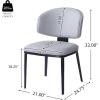 Christopher Knight Home Set of 2 Cedar Faux Leather Upholstered Dining Chairs, PU Side Chair for Dining Room, Kitchen, Metal Frame Armless Chair, Crescent-Shaped Backrest, Soft Padded Seat, Black+Gray(Black+gray)