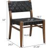 Christopher Knight Home Set of 2 Indoor Rubberwood Frame Armless Dining Chairs, Seating and Backrest with Rope Weave by PU/Faux Leather, for Dining Room Kitchen, Restaurant, Party, Walnut and Black(Walnut+black)