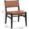Christopher Knight Home Set of 2 Indoor Rubberwood Frame Armless Dining Chairs, Seating and Backrest with Rope Weave by PU/Faux Leather, for Dining Room Kitchen, Restaurant, Party, Walnut and Black(Black+brown)