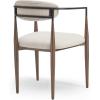 Christopher Knight Home Set of 2 Jetson Modern Curved Open Backrest Fabric Upholstered Dining Chairs, Side Chair for Dining Room/Kitchen, Iron Toothpick Frame, Golden Amrest, White Beige+Gold(Beige+black)