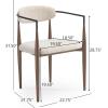 Christopher Knight Home Set of 2 Jetson Modern Curved Open Backrest Fabric Upholstered Dining Chairs, Side Chair for Dining Room/Kitchen, Iron Toothpick Frame, Golden Amrest, White Beige+Gold(Beige+black)