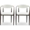 Christopher Knight Home Set of 2 Jetson Modern Curved Open Backrest Fabric Upholstered Dining Chairs, Side Chair for Dining Room/Kitchen, Iron Toothpick Frame, Golden Amrest, White Beige+Gold(White Beige+gold)