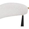 Christopher Knight Home Set of 2 Modern Boucle Fabric Upholstered Dining Chair, Stylish Designed Kitchen Armchairs, Metal Frame, Soft Padded Seating and Curved Backest, Beige+Black+Gold