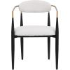 Christopher Knight Home Set of 2 Modern Boucle Fabric Upholstered Dining Chair, Stylish Designed Kitchen Armchairs, Metal Frame, Soft Padded Seating and Curved Backest, Beige+Black+Gold