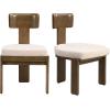 Christopher Knight Home Set of 2 Patti Modern Minimalist Fabric Upholstered Dining Chairs, Rubberwood Kitchen Side Chair, Living Room Accent Armless Chair with Soft Padded Seat, Light Brown+Beige(Light Brown+beige)
