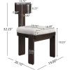Christopher Knight Home Set of 2 Patti Modern Minimalist Fabric Upholstered Dining Chairs, Rubberwood Kitchen Side Chair, Living Room Accent Armless Chair with Soft Padded Seat, Light Brown+Beige(Dark Brown+grey)